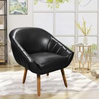 Kit 01 Namoradeira 02 Lugares E 01 Poltrona Giovana Corano Preto Pés Palito Castanho - 7