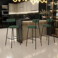 Kit 05 Banquetas Alta Bar Cozinha Sala De Jantar Estrutura Em Aço Milão F01 Suede Verde Musgo - 15