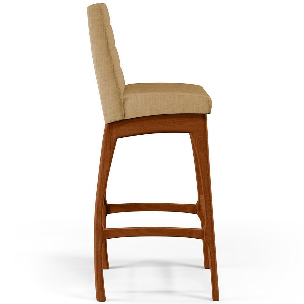 Banqueta Alta Para Cozinha B04 Bege Escuro - 4