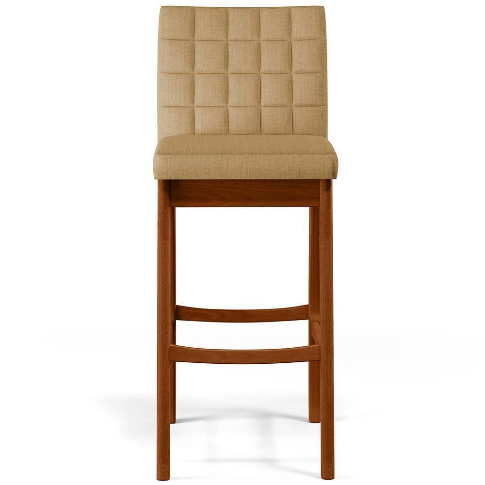 Banqueta Alta Para Cozinha B04 Bege Escuro - 7