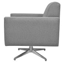 Kit 02 Poltronas Base Giratória Helô L02 Linho Cinza Escuro - 2