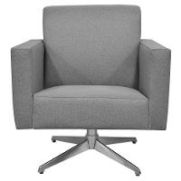 Kit 02 Poltronas Base Giratória Helô L02 Linho Cinza Escuro - 3