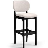 Kit 4 Banquetas Alta Betta Preto Linho Cru - 7