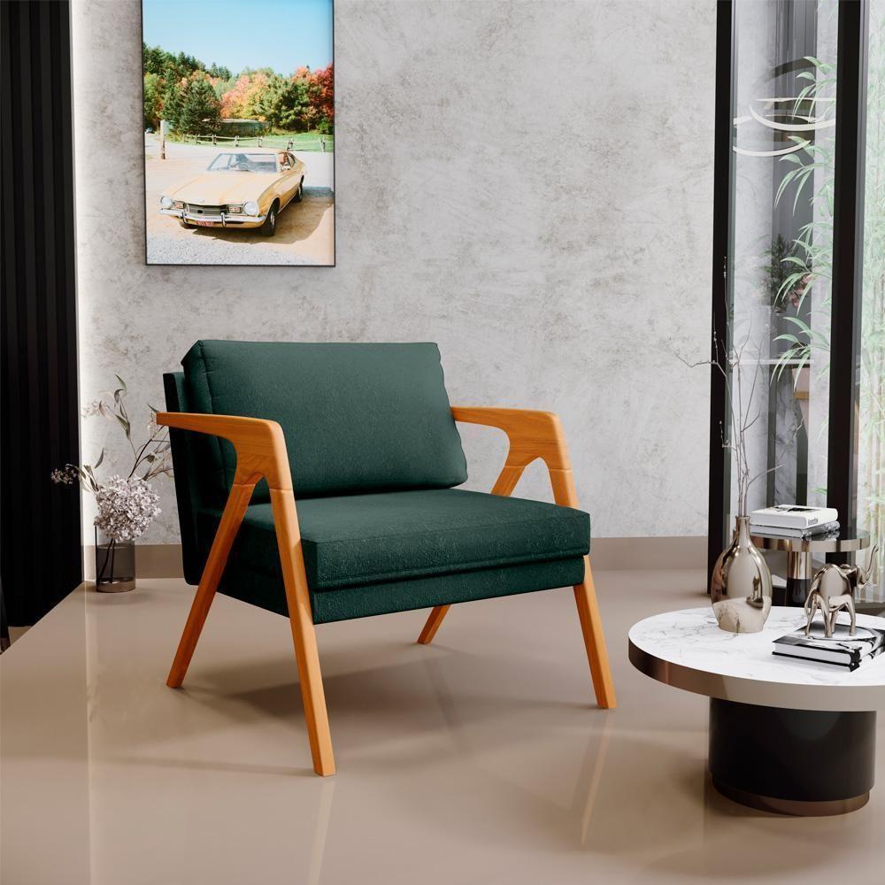 Kit 04 Poltronas Pietra L02 Linho Verde Musgo - 8