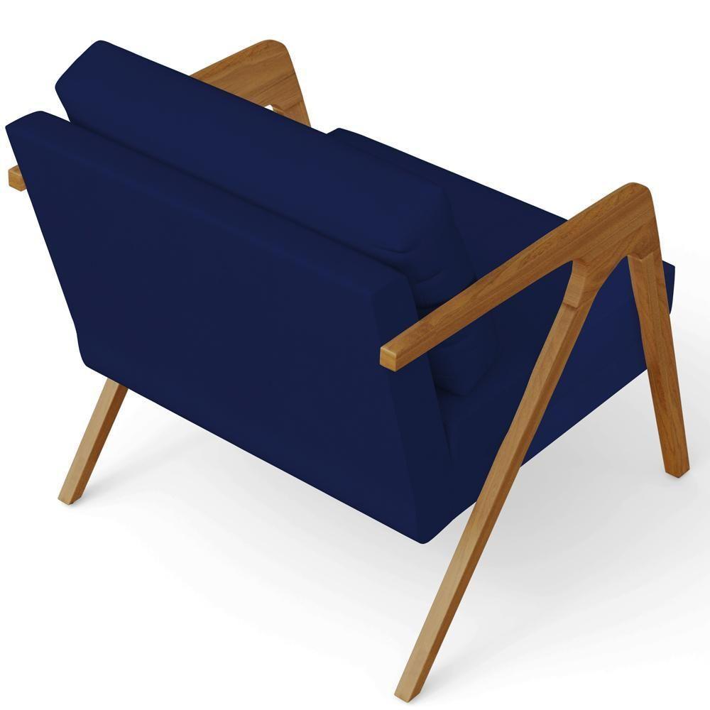 Kit 02 Poltronas Pietra L02 Suede Azul Marinho - 2