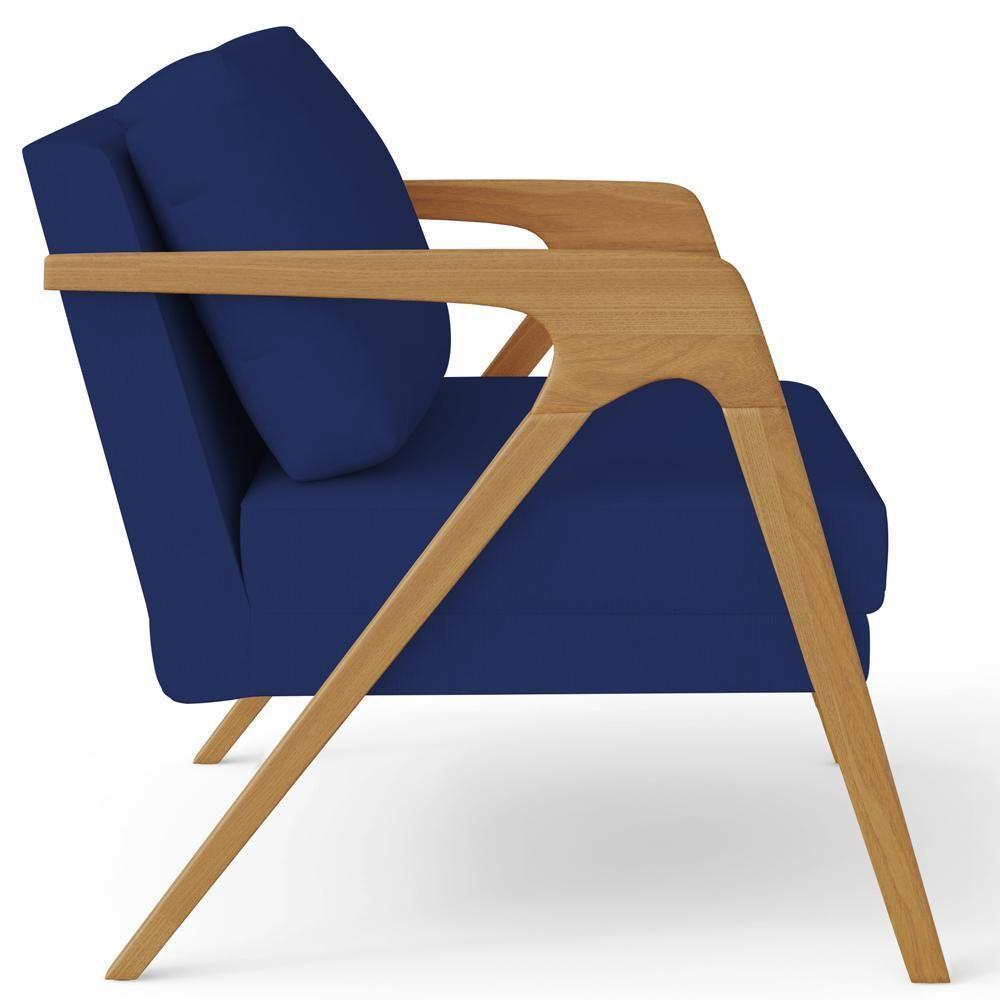 Kit 02 Poltronas Pietra L02 Suede Azul Marinho - 3