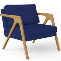 Kit 02 Poltronas Pietra L02 Suede Azul Marinho - 7