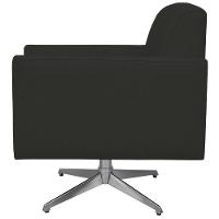 Kit 02 Poltronas Base Giratória Suede Preto - 3