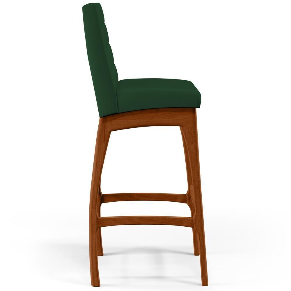 Kit 04 Banquetas Altas Cozinha Mila B04 Suede Verde Musgo - 4