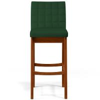 Kit 04 Banquetas Altas Cozinha Mila B04 Suede Verde Musgo - 5