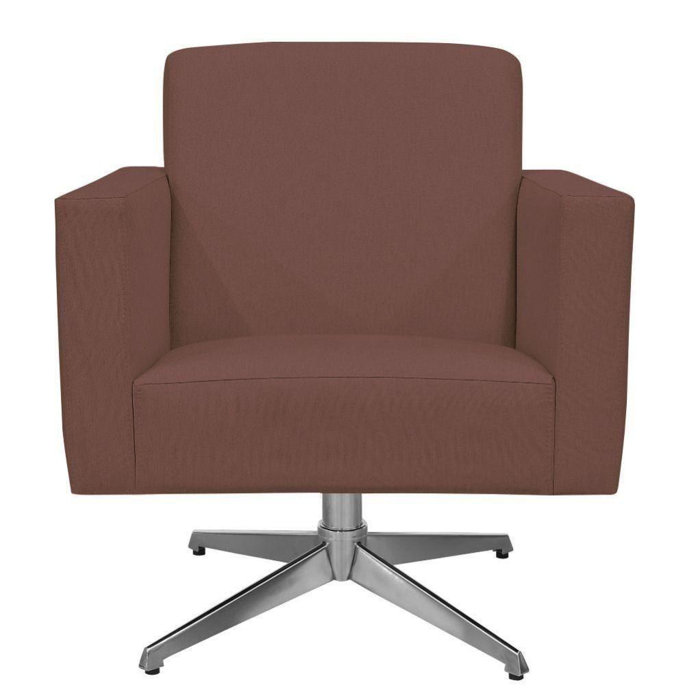 Kit 02 Poltronas Base Giratória Suede Rosê - 2