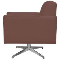 Kit 02 Poltronas Base Giratória Suede Rosê - 3