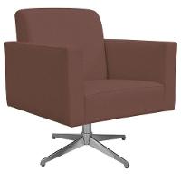 Kit 02 Poltronas Base Giratória Suede Rosê - 5