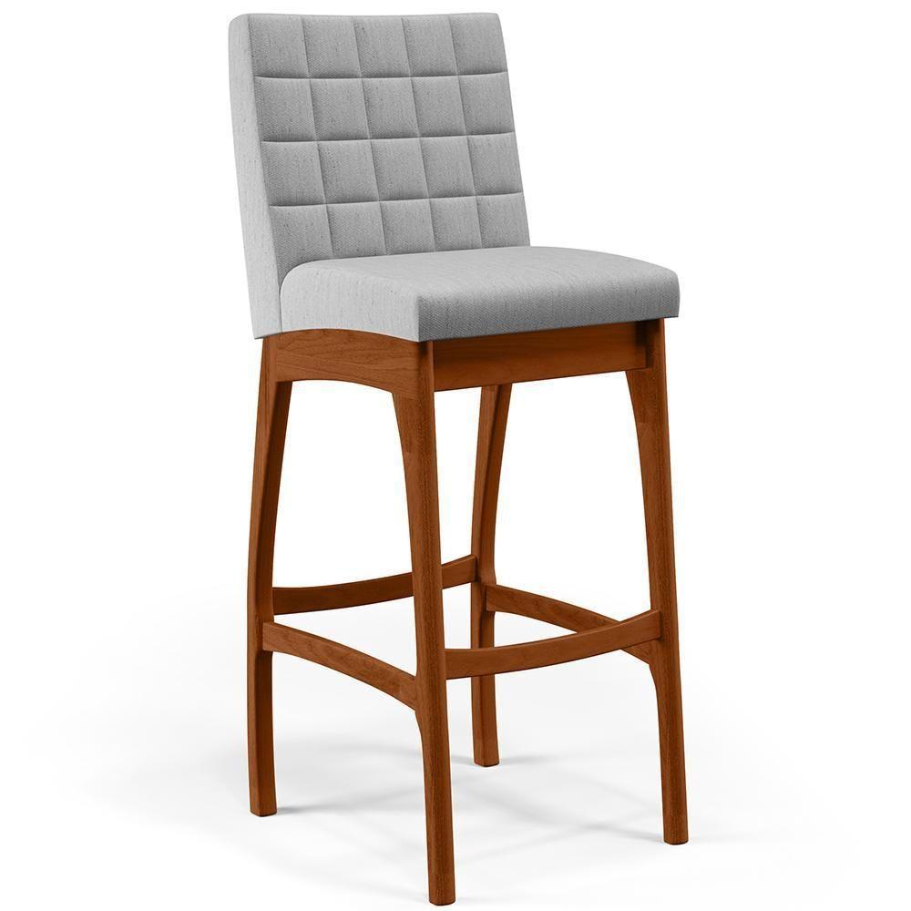 Kit 04 Banquetas Altas Mila Linho Cinza - 8