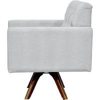 Kit 02 Poltronas Giratórias Manu L02 Capitonê Linho Cinza - 2