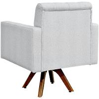 Kit 02 Poltronas Giratórias Manu L02 Capitonê Linho Cinza - 3