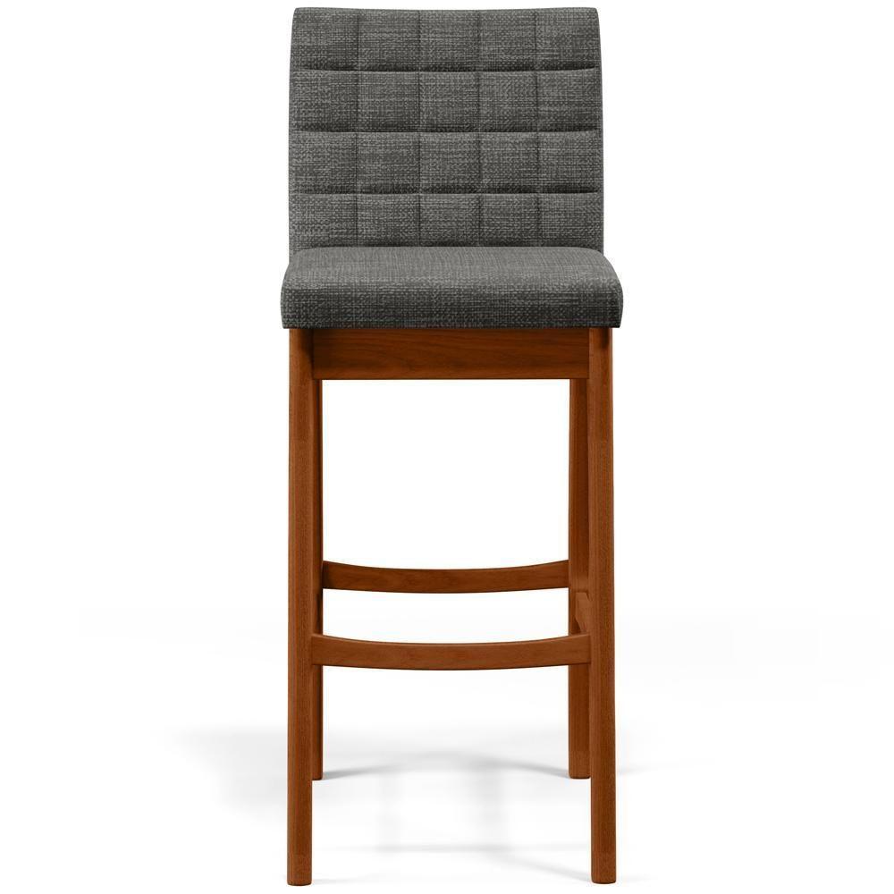 Kit 04 Banquetas Altas Mila Linho Cinza Escuro - 5