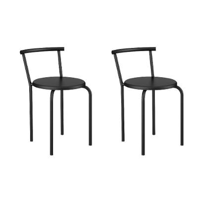 Conjunto 2 Banquetas Tubo Preto Napa Preta
