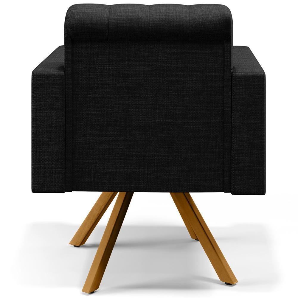 Kit 02 Poltronas Giratórias Manu L02 Capitonê Linho Chumbo - 3