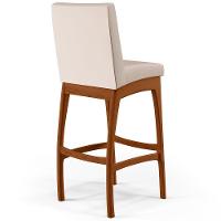 Banqueta Alta Cozinha De Jantar Fixa Mila B04 Suede Bege - 2