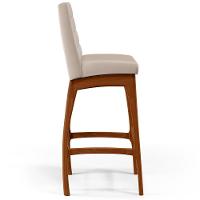 Banqueta Alta Cozinha De Jantar Fixa Mila B04 Suede Bege