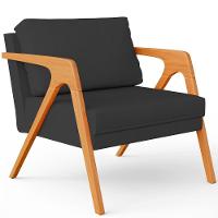 Kit 02 Poltronas Pietra L02 Suede Preto - 7