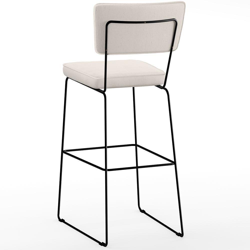 Kit 04 Banquetas Altas De Jantar Allana L02 Faixa Camel Cru - 2