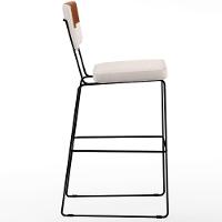 Kit 04 Banquetas Altas De Jantar Allana L02 Faixa Camel Cru - 3