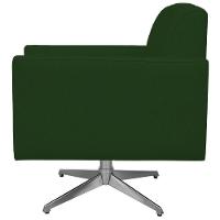 Kit 02 Poltronas Base Giratória Suede Verde Musgo - 28