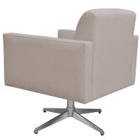 Kit 02 Poltronas Base Giratória Linho Bege