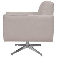 Kit 02 Poltronas Base Giratória Linho Bege - 5