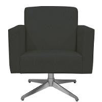 Kit 02 Poltronas Base Giratória Suede Cinza - 2