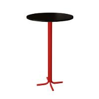 Conjunto Bistrô Mesa Com 2 Banquetas Altas Morumbi Vermelho E Tampo Preto - Cor: Preto