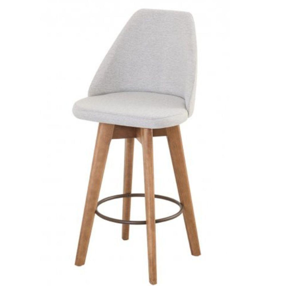 Kit 5 Banquetas Gourmet Giratória Maya Tecido Linho - 6