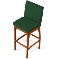 Kit 02 Banquetas Altas Cozinha Mila B04 Suede Verde Musgo - 3