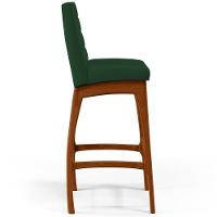 Kit 02 Banquetas Altas Cozinha Mila B04 Suede Verde Musgo