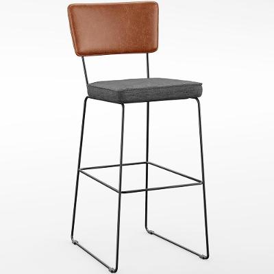 Banqueta Alta Cozinha Allana L02 Camel Cinza Escuro