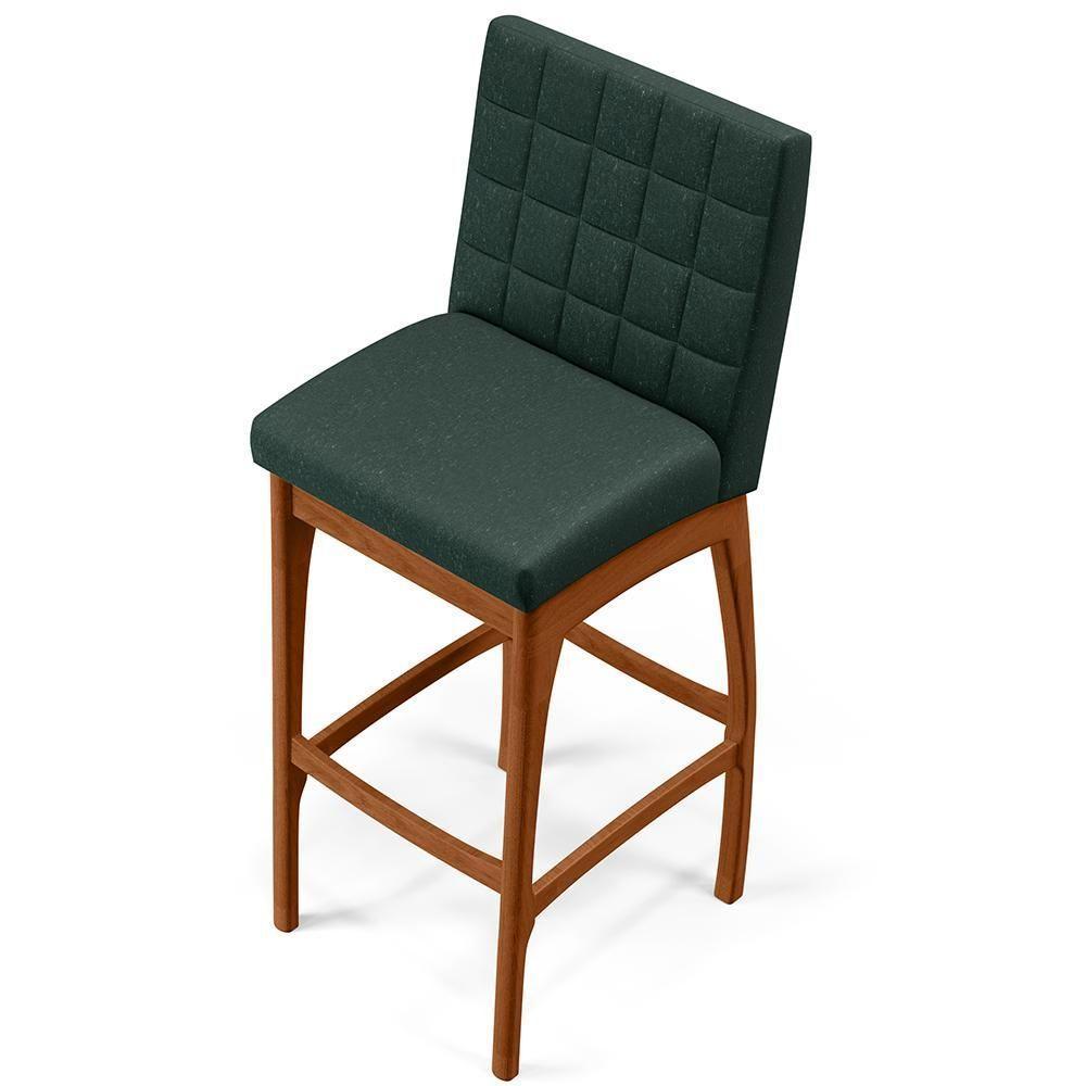 Kit 04 Banquetas Altas Mila Linho Verde Musgo - 3