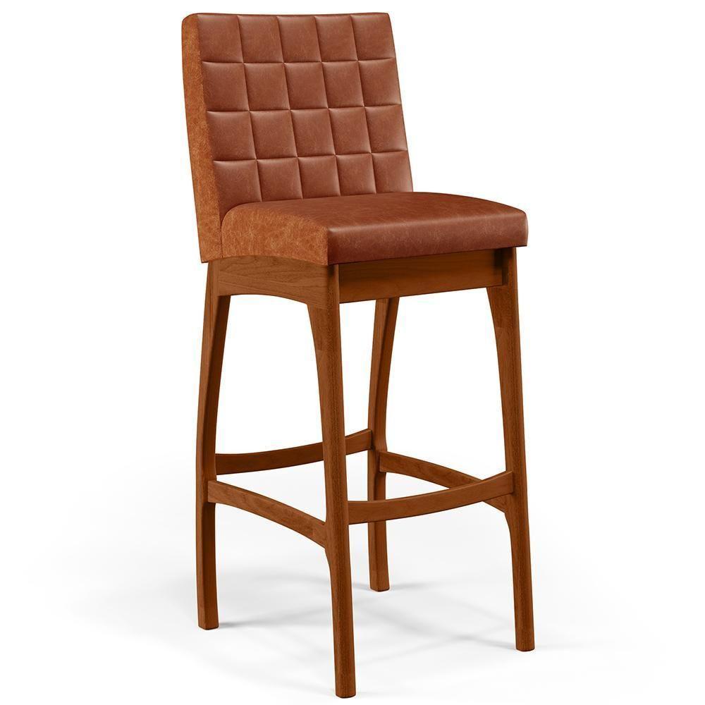 Kit 04 Banquetas Altas Cozinha Mila B04 Camel - 8