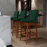 Kit 02 Banquetas Altas Cozinha Mila B04 Bouclê Verde - 9