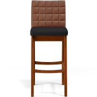 Banqueta Alta Cozinha De Jantar Fixa Mila B04 Marrom Preto - 7