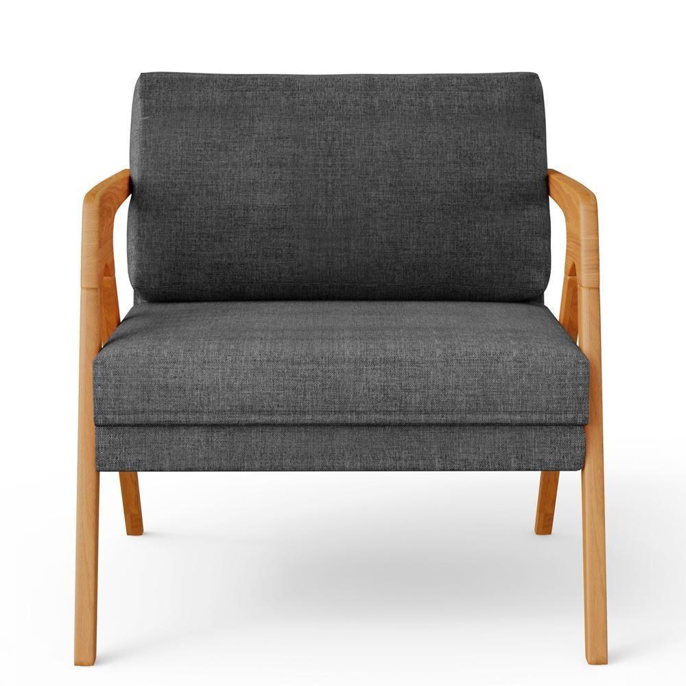 Kit 04 Poltrona Pietra L02 Linho Cinza Escuro - 4