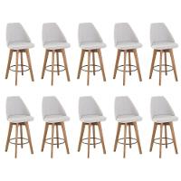 Kit 10 Banquetas Gourmet Giratória Maya-tecido Linho - 1