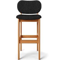 Kit 6 Banquetas Alta Betta Imbuia Linho Chumbo