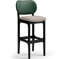 Kit 6 Banquetas Alta Betta Preto Facto Verde Linho Bege - 7