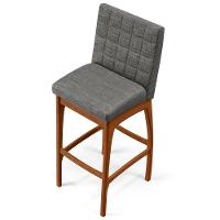 Kit 06 Banquetas Altas Mila Linho Cinza Escuro - 3