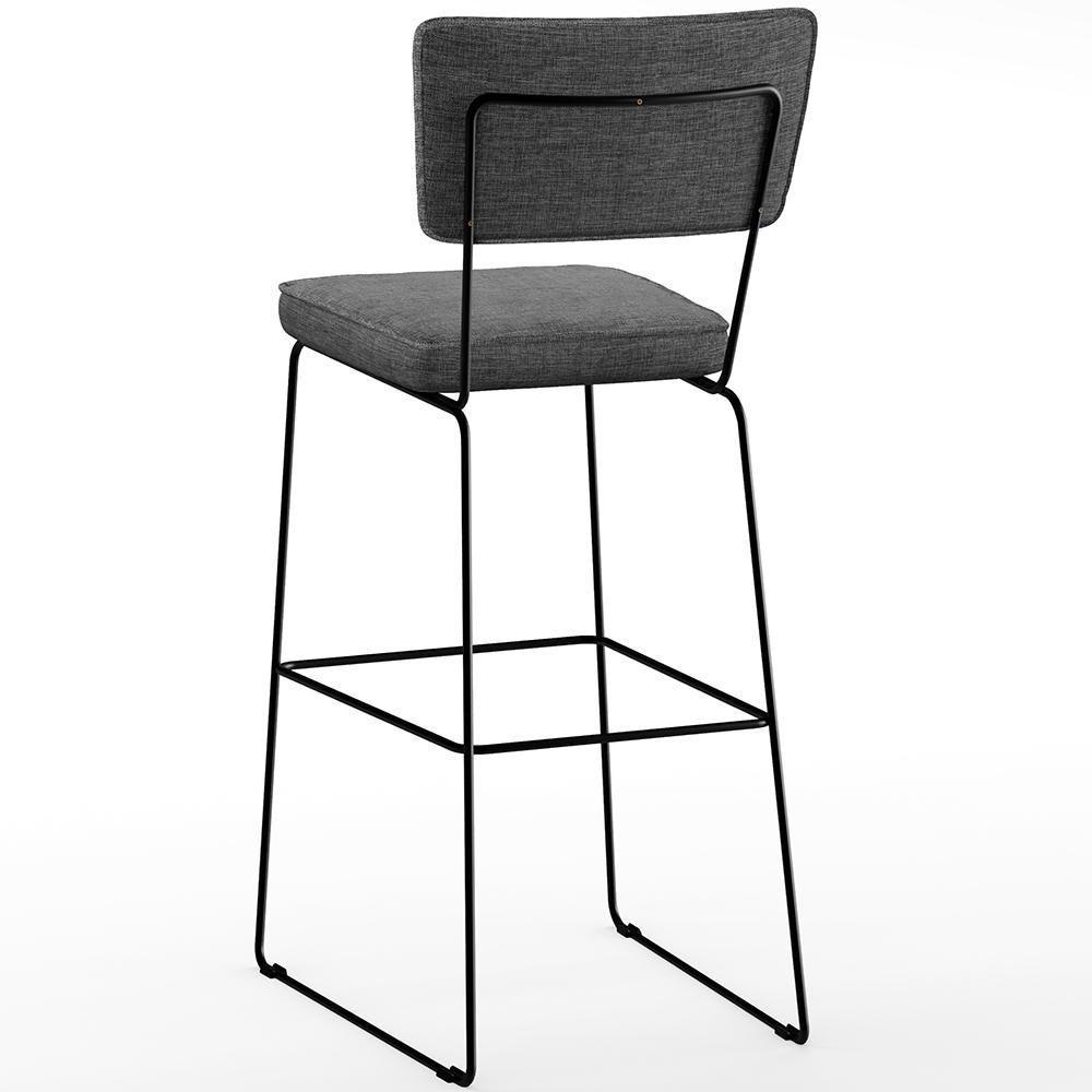 Kit 04 Banquetas Altas Allana L02 Faixa Camel Cinza Escuro - 2