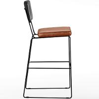 Kit 03 Banquetas Altas Preto Camel