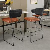 Kit 03 Banquetas Altas Preto Camel - 9