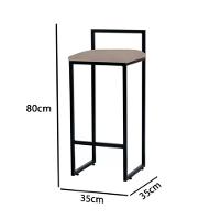 Kit 4 Banquetas Altas Industriais Em Aço Dori Preto Assento Suede Bege - Cor: Bege - 2